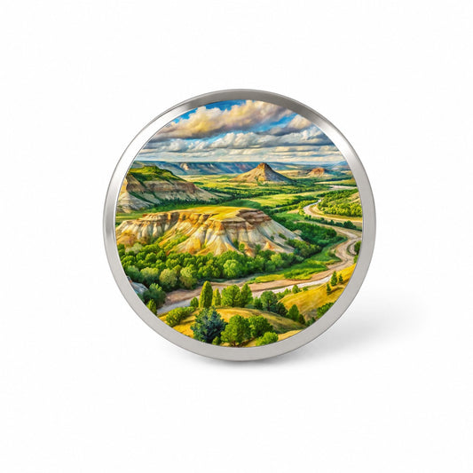 Theodore Roosevelt National Park North Dakota Watercolor Style Novelty Hat Backpack Lapel Pin