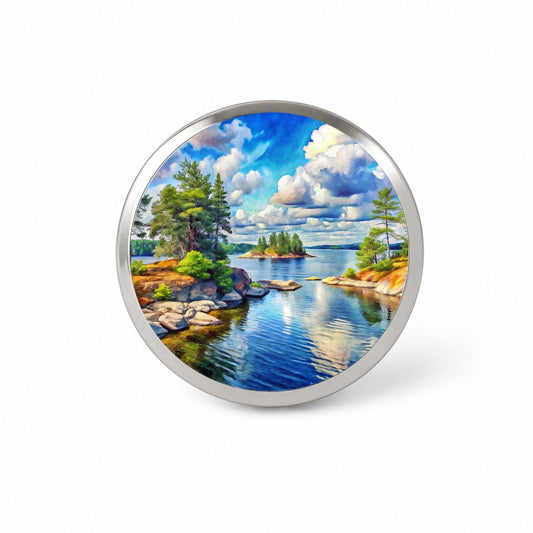 Voyageurs National Park Minnesota Watercolor Style Novelty Hat Backpack Lapel Pin