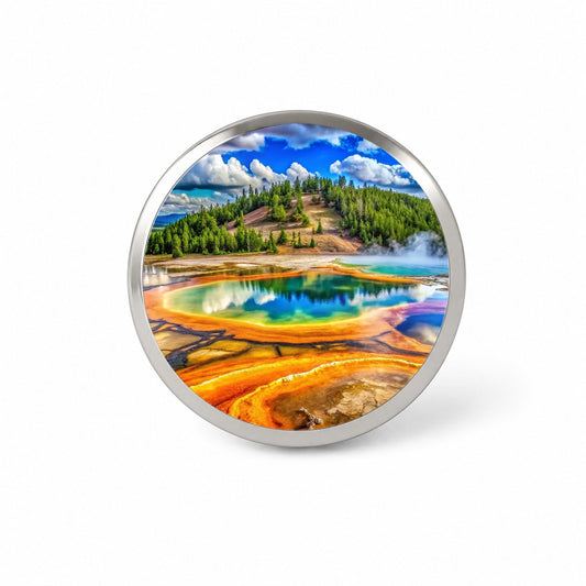 Yellowstone National Park Wyoming Watercolor Style Novelty Hat Backpack Lapel Pin