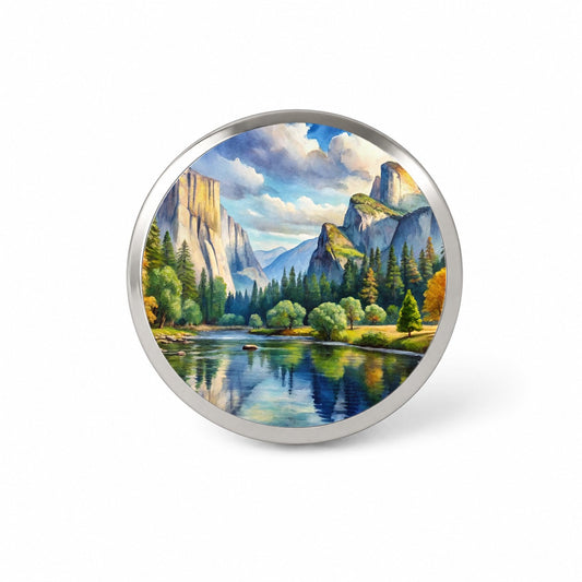 Yosemite National Park California Watercolor Style Novelty Hat Backpack Lapel Pin