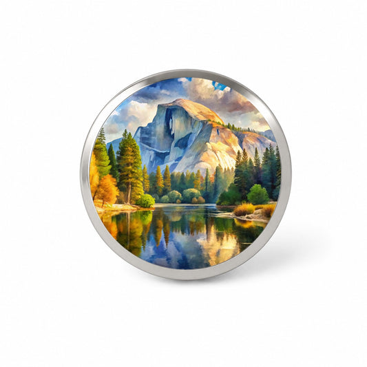 Yosemite National Park Half Dome Watercolor Style Novelty Hat Backpack Lapel Pin