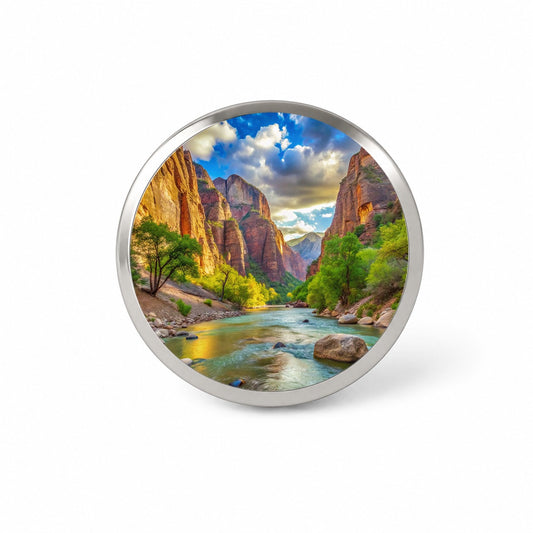 Zion National Park Utah Watercolor Style Novelty Hat Backpack Lapel Pin