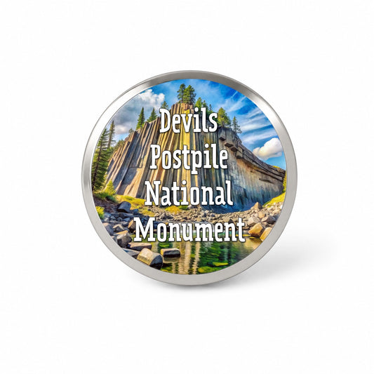 Devils Postpile National Monument California Novelty Hat Backpack Lapel Pin