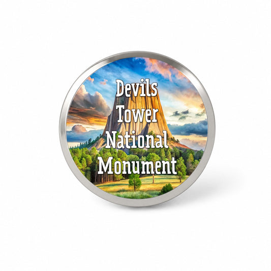 Devils Tower National Monument Wyoming Novelty Hat Backpack Lapel Pin