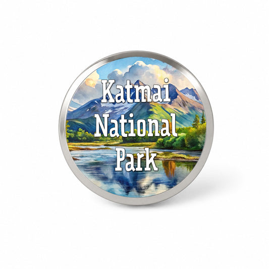 Katmai National Park Alaska Novelty Hat Backpack Lapel Pin