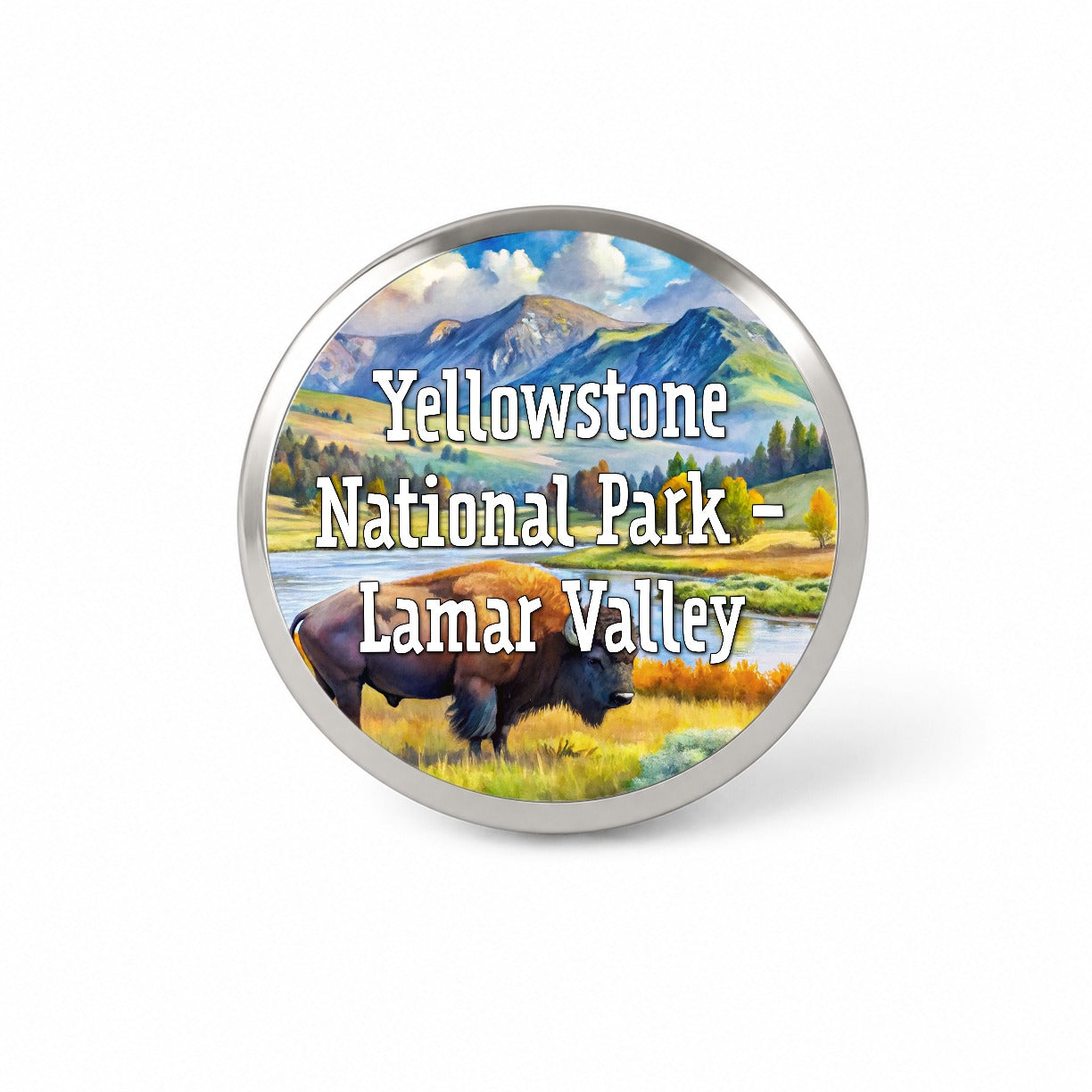 Yellowstone National Park Lamar Valley Novelty Hat Backpack Lapel Pin