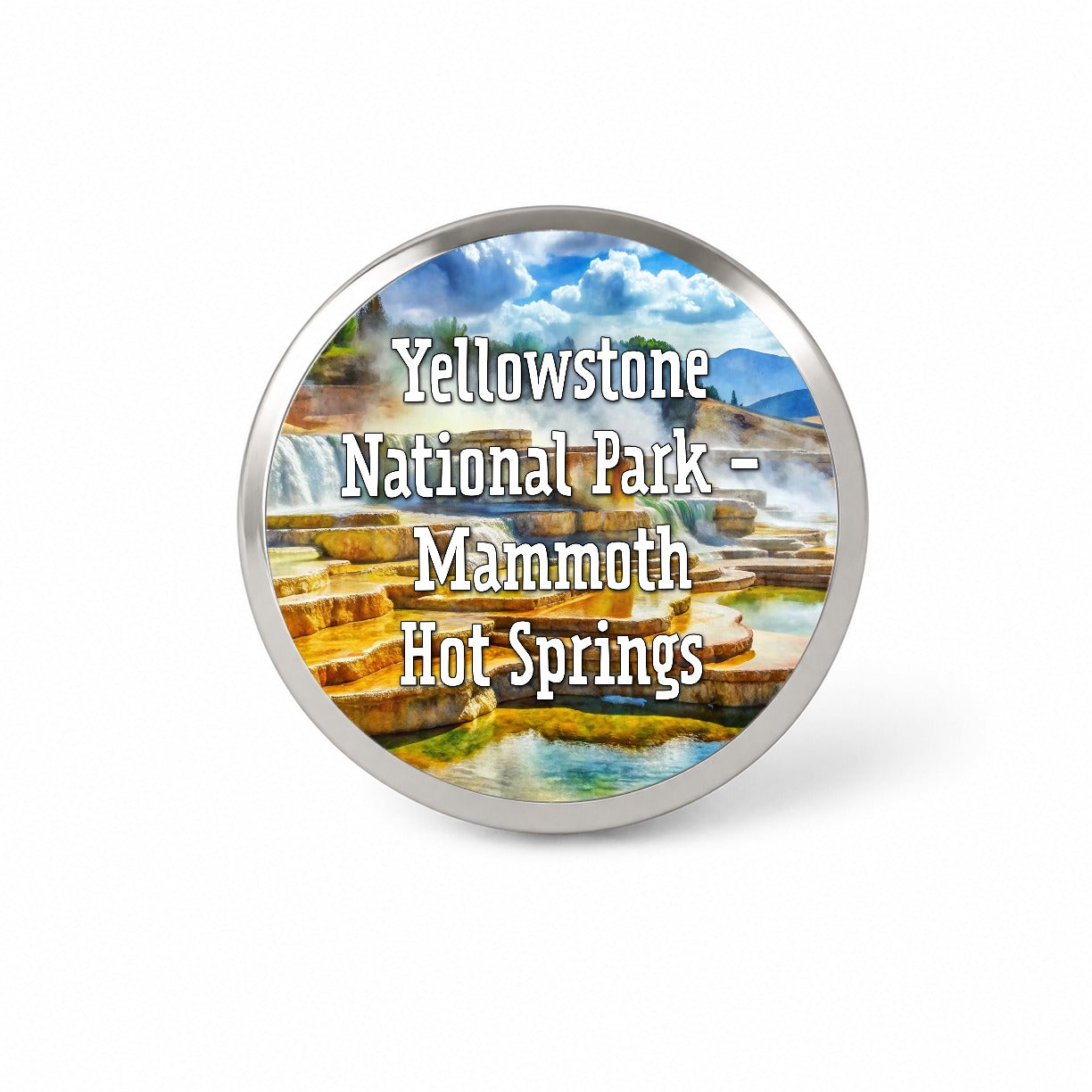 Yellowstone National Park Mammoth Hot Springs Novelty Hat Backpack Lapel Pin
