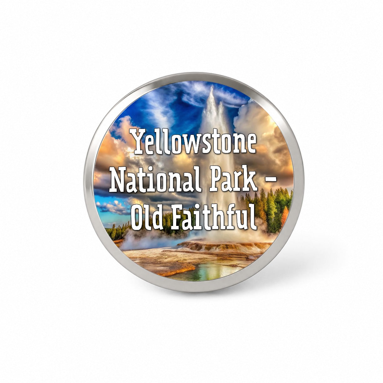 Yellowstone National Park Old Faithful Novelty Hat Backpack Lapel Pin