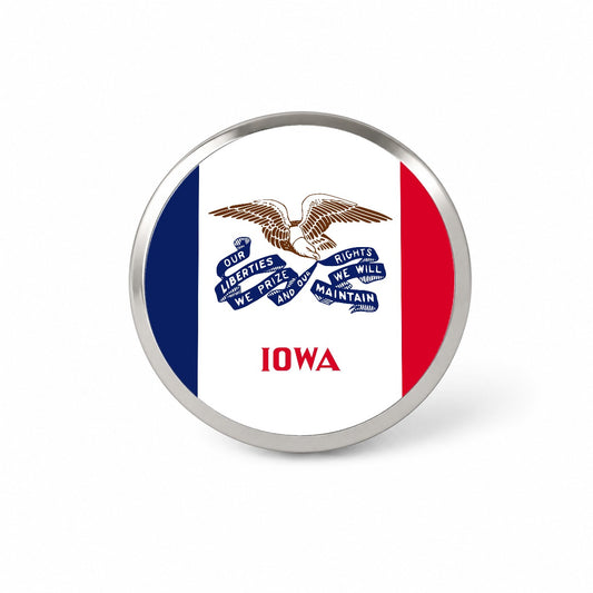 Iowa IA State Flag Novelty Hat Backpack Lapel Pin