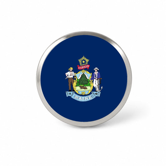 Maine ME State Flag Novelty Hat Backpack Lapel Pin