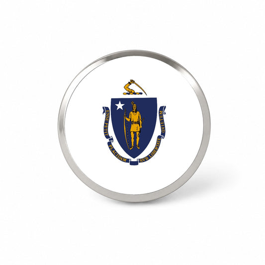 Massachusetts MA State Flag Novelty Hat Backpack Lapel Pin