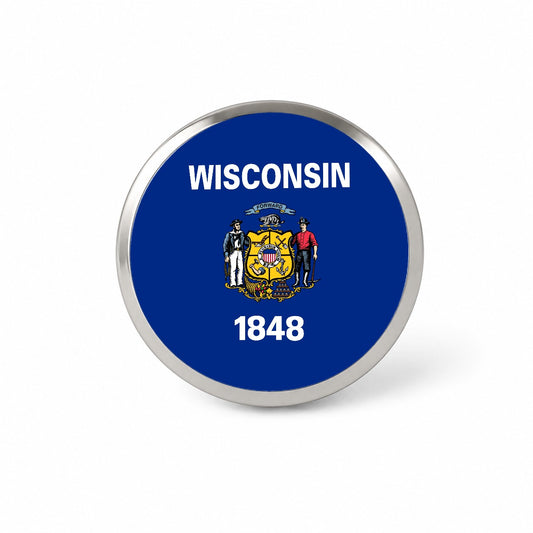 Wisconsin WI State Flag Novelty Hat Backpack Lapel Pin