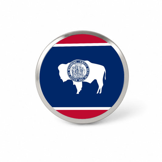 Wyoming WY State Flag Novelty Hat Backpack Lapel Pin
