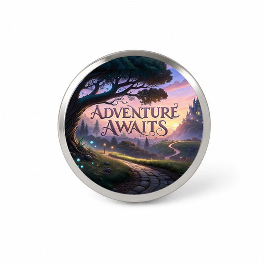 Adventure Awaits Fantasy World Novelty Hat Backpack Lapel Pin