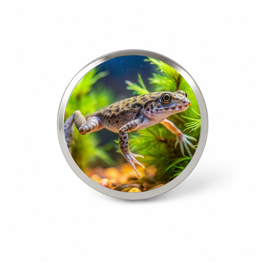 African Dwarf Frog Swimming Novelty Hat Backpack Lapel Pin