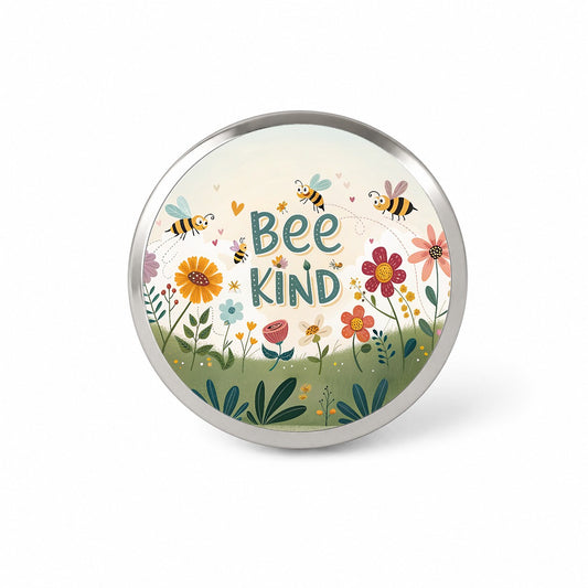 Be Bee Kind With Floral Bees Design Novelty Hat Backpack Lapel Pin