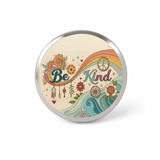 Be Kind Vintage Hippie Design Novelty Hat Backpack Lapel Pin