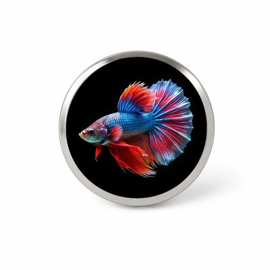 Betta Siamese Fighting Fish Novelty Hat Backpack Lapel Pin