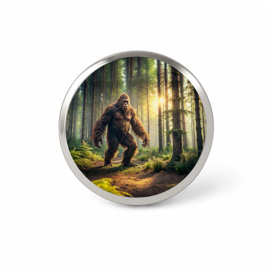 Big Foot Strolling Through The Forest Novelty Hat Backpack Lapel Pin