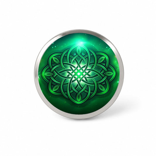 Celtic Knot Irish Eternity Love Green Novelty Hat Backpack Lapel Pin