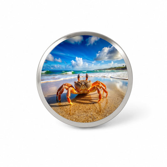 Crab On The Beach Novelty Hat Backpack Lapel Pin