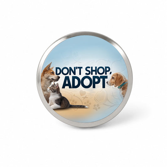 Don't Shop Adopt Dog Cat Rescue Novelty Hat Backpack Lapel Pin