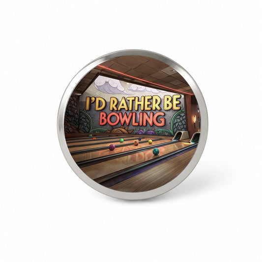 I'd Rather Be Bowling Alley Novelty Hat Backpack Lapel Pin