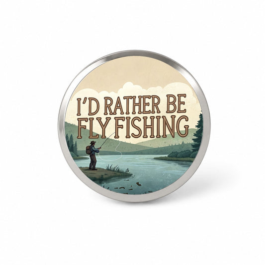 I'd Rather Be Fly Fishing Novelty Hat Backpack Lapel Pin