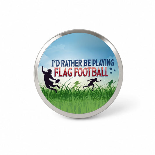I'd Rather Be Playing Flag Football Novelty Hat Backpack Lapel Pin