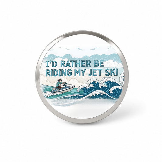 I'd Rather Be Riding My Jet Ski Novelty Hat Backpack Lapel Pin