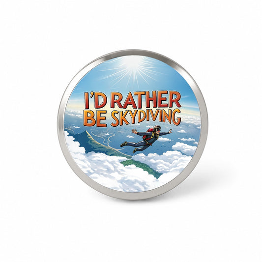 I'd Rather Be Skydiving Skydiver Novelty Hat Backpack Lapel Pin