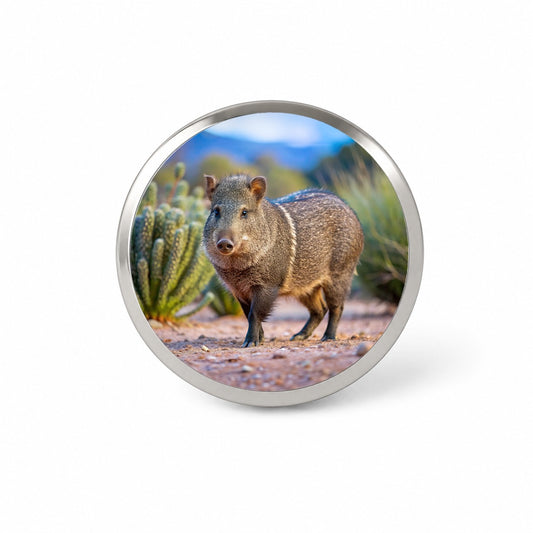 Javelina in Nature Novelty Hat Backpack Lapel Pin