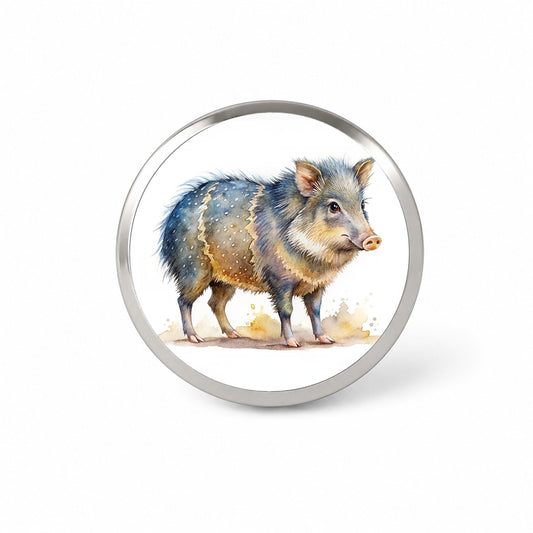 Javelina Watercolor Novelty Hat Backpack Lapel Pin
