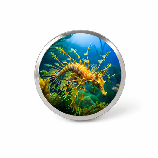Leafy Seadragon Swimming Novelty Hat Backpack Lapel Pin