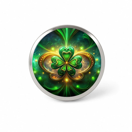 Luck Of The Irish Clover Design Novelty Hat Backpack Lapel Pin
