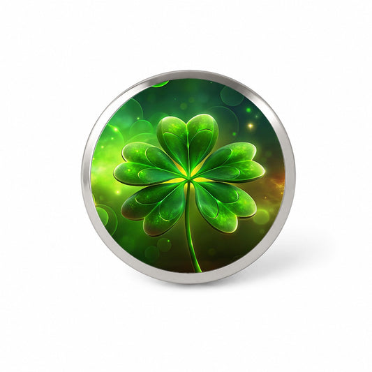 Lucky Irish Five Leaf Clover Novelty Hat Backpack Lapel Pin