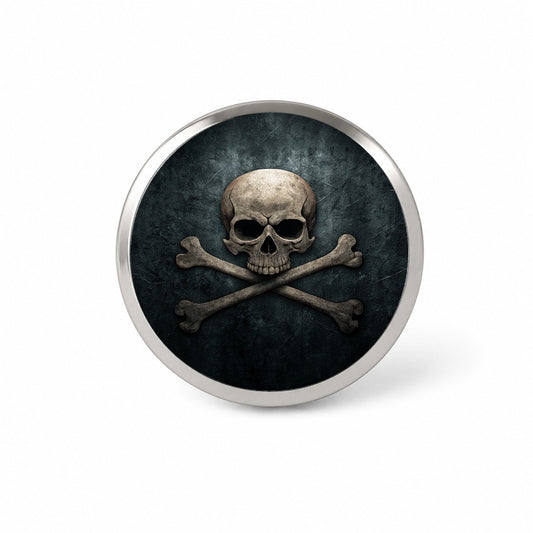 Pirate Skull and Crossbones Dark Rustic Novelty Hat Backpack Lapel Pin