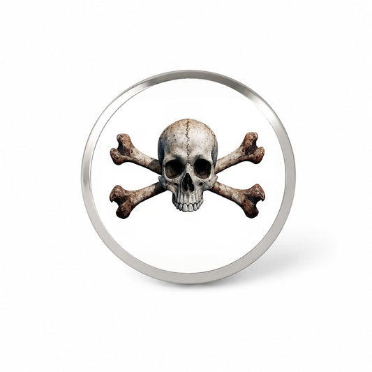 Pirate Skull And Crossbones on White Novelty Hat Backpack Lapel Pin