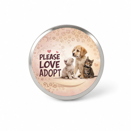 Please Love Adopt Animal Pet Rescue Adoption Novelty Hat Backpack Lapel Pin