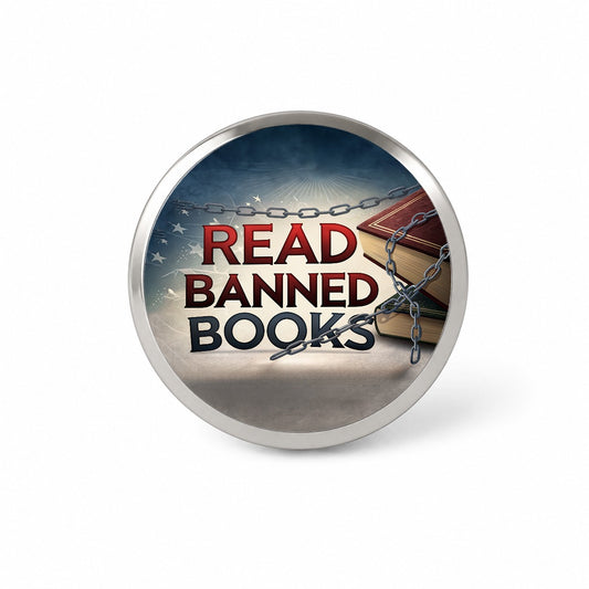 Read Banned Books Chains Novelty Hat Backpack Lapel Pin