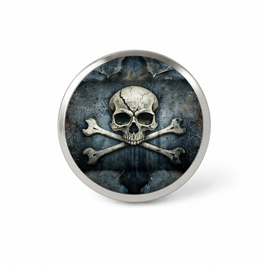 Rustic Skull And Crossbones Pirate Jolly Roger Novelty Hat Backpack Lapel Pin