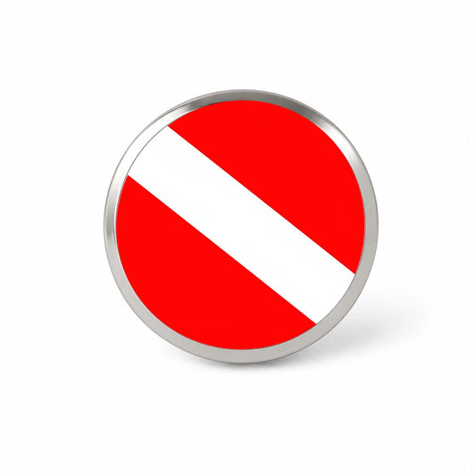 Scuba Diving Flag Red White Diver Down Novelty Hat Backpack Lapel Pin