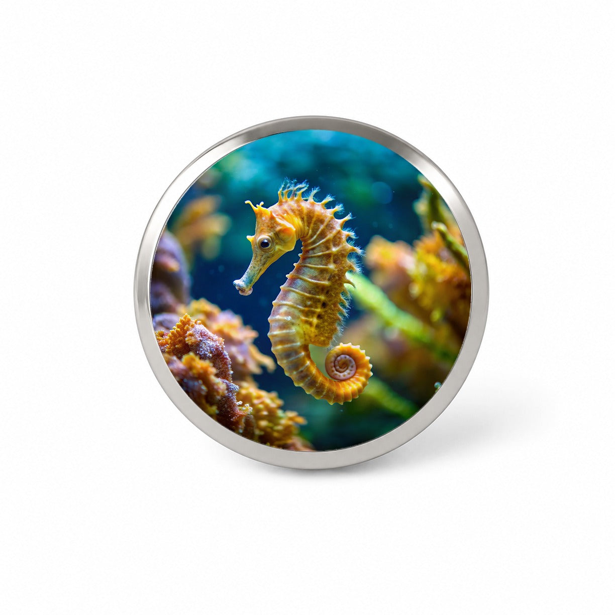 Seahorse in the Ocean Novelty Hat Backpack Lapel Pin
