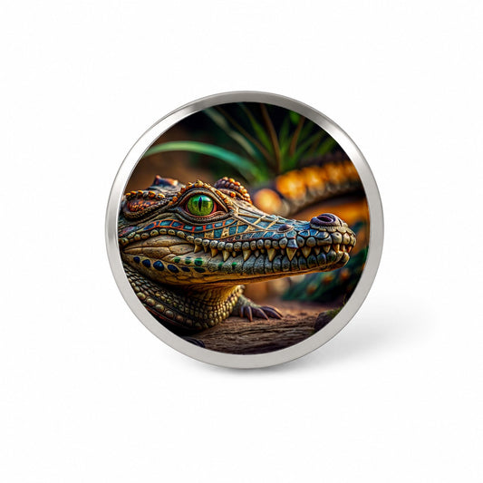 Stylish Colorful Alligator Head Novelty Hat Backpack Lapel Pin