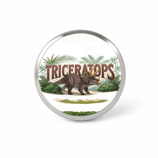 Triceratops Horned Dinosaur Cartoon Novelty Hat Backpack Lapel Pin