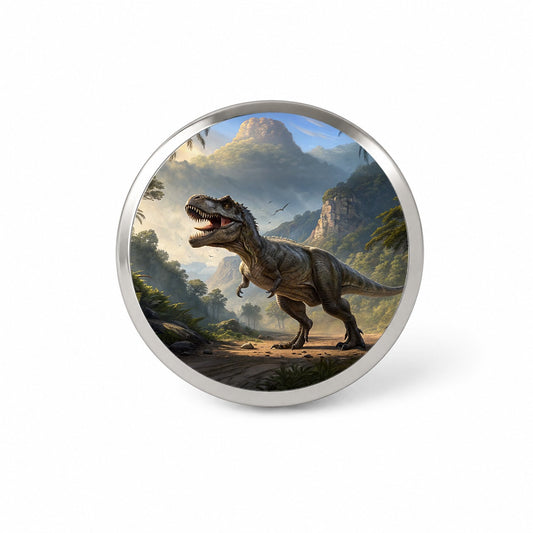 Tyrannosaurus T-Rex Dinosaur in the Wild Novelty Hat Backpack Lapel Pin
