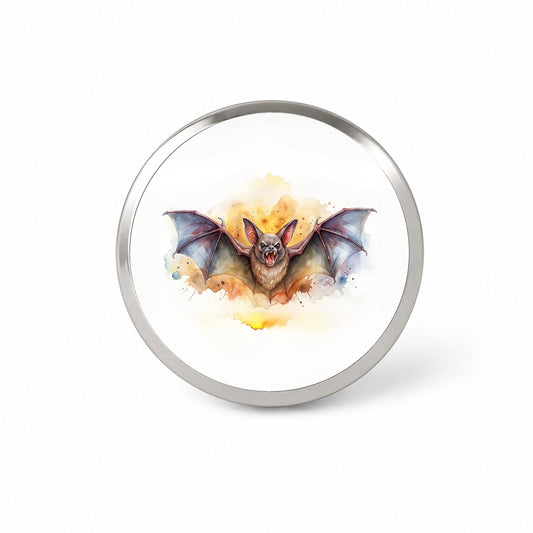 Angry Bat Watercolor Novelty Hat Backpack Lapel Pin