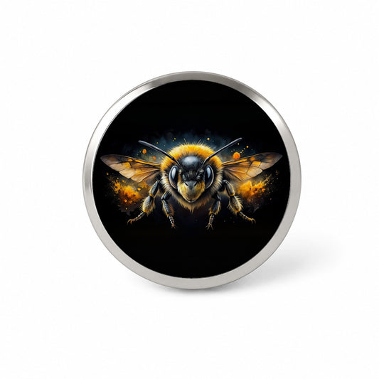 Angry Bumblebee Watercolor Novelty Hat Backpack Lapel Pin