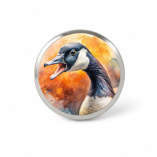 Angry Canadian Canada Goose Watercolor Novelty Hat Backpack Lapel Pin