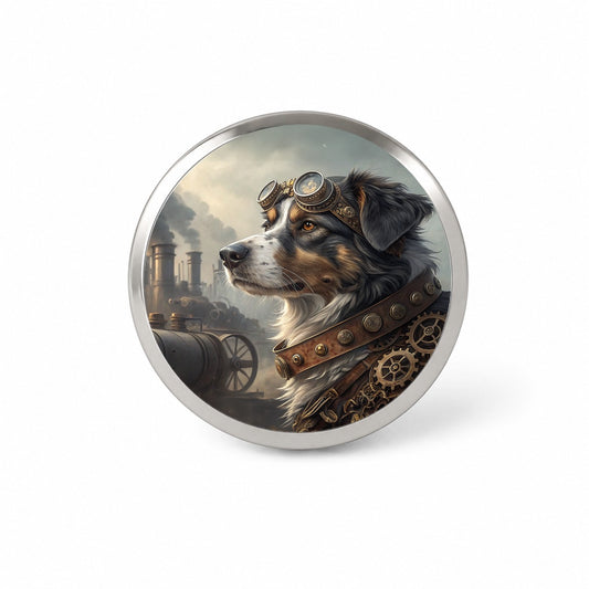 Australian Shepherd Dog Steampunk Novelty Hat Backpack Lapel Pin